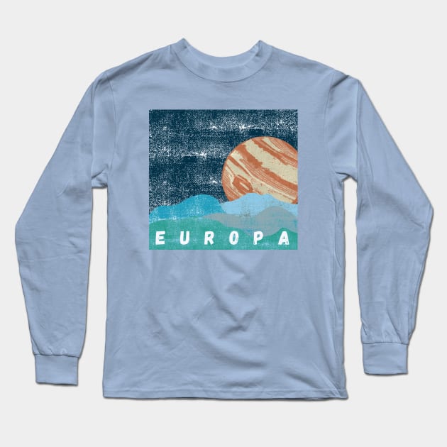 Europa Jupiter Moon Long Sleeve T-Shirt by High Altitude